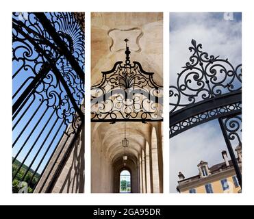 Collage de portes en fer forgé Banque D'Images