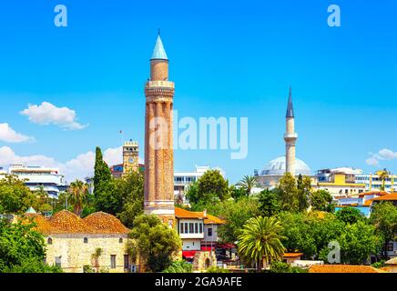 Vue panoramique sur la vieille ville d'Antalya Kaleici. Turquie Banque D'Images