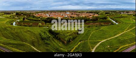 Vue panoramique de la ville de Palmanova, Friuli Italie Banque D'Images