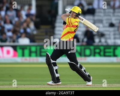 Lords Cricket Ground, Londres, Royaume-Uni. 29 juillet 2021. Trent Rockets d'Arcy court en action pendant ses gains de 69 pas dehors pendant le match des cent hommes entre London Spirit et Trent Rockets: Credit: Ashley Western/Alamy Live News Banque D'Images