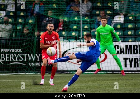 Aberystwyth, Royaume-Uni. 29 juillet 2021. Connahs Quay et FC Prishtina dans le cadre de la 2e partie de qualification de l'UEFA Europa Conference League à Park Avenue le 29 juillet 2021. Crédit : Lewis Mitchell/Alay Live News Banque D'Images