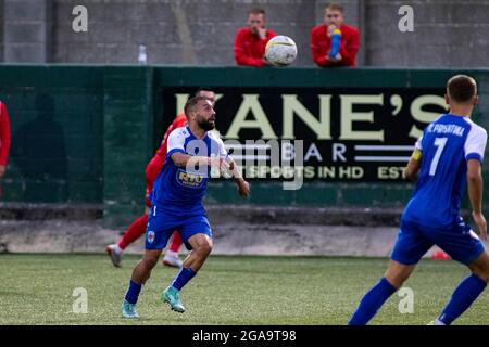 Aberystwyth, Royaume-Uni. 29 juillet 2021. Connahs Quay et FC Prishtina dans le cadre de la 2e partie de qualification de l'UEFA Europa Conference League à Park Avenue le 29 juillet 2021. Crédit : Lewis Mitchell/Alay Live News Banque D'Images