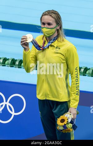 Tokyo, Giappone. 28 juillet 2021. Ariarne Titmus de l'Australie Médaille d'or pendant les Jeux Olympiques Tokyo 2020, femmes 200m Freestyle final le 28 juillet 2021 au Centre aquatique de Tokyo, Japon - photo Giorgio Scala/Orange Pictures/DPPI crédit: Agence photo indépendante/Alamy Live News crédit: Agence photo indépendante/Alamy Live News Banque D'Images