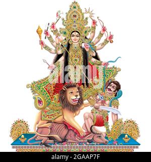 La déesse indienne Durga Digital Painings de l'imprimerie Banque D'Images