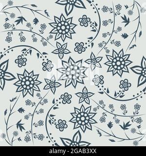 Motif fleuri. Vecteur de style batik javanais Illustration de Vecteur