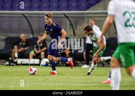 Maribor, Slovénie. 29 juillet 2021. Jan Repas de Maribor vu en action pendant le deuxième tour d'qualifications de l'UEFA Europa Conference League, deuxième match de jambe entre NK Maribor et Hammarby IF au stade Ljudski vrt à Maribor. (Note finale; NK Maribor 0:1 Hammarby IF) crédit: SOPA Images Limited/Alamy Live News Banque D'Images