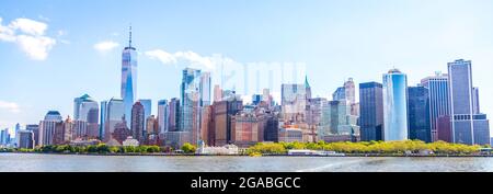 Horizon du quartier financier du centre-ville et de Lower Manhattan à New York, États-Unis Banque D'Images