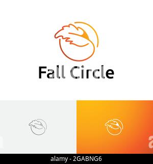 Logo Circle Leaf automne saison automne nature Business Line Illustration de Vecteur