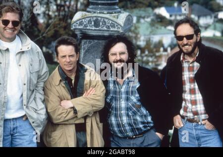 L'année des Frighteners : 1996 Etats-Unis Directeur : Peter Jackson Robert Zemeckis, Michael J. Fox, Peter Jackson, Jamie Selkirk photo de tournage Banque D'Images