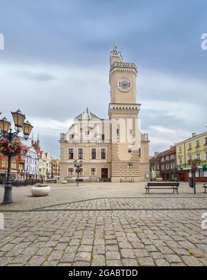 Swiebodzin, Pologne. Bâtiment Renaissance historique de l'hôtel de ville Banque D'Images