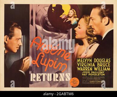 Arsène Lupin retourne année : 1938 USA Directeur : George Fitzmaurice affiche américaine Banque D'Images