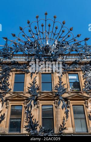 argyll arcade glasgow ecosse, fer forgé, installation d'art, argyl l arcades art installation, centre ville de glasgow shopping arcade, design. Banque D'Images