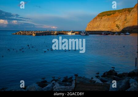 Staithes Harbour, North Yorkshire, UK Banque D'Images