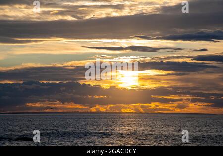 Coucher de soleil sur la mer du Nord Banque D'Images