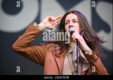 Blossoms se présentant aux tramways de Sheffield Banque D'Images