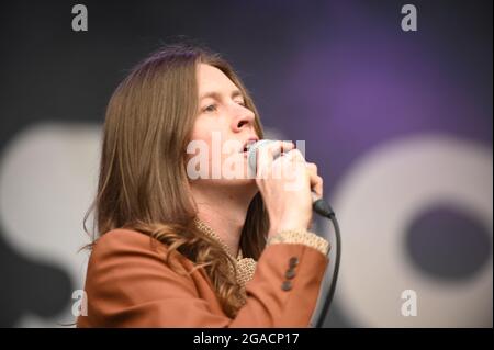 Blossoms se présentant aux tramways de Sheffield Banque D'Images