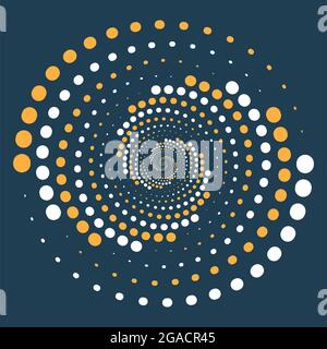 Cercle de points demi-tons lumineux, éléments graphiques auxiliaires pour les conceptions, arrière-plan vectoriel abstrait. Effet demi-ton circulaire vectoriel. Illustration de Vecteur