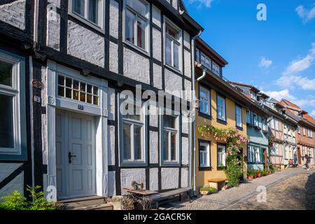 Quedlinburg, Allemagne; 31 juillet 2021 - est une ville située dans l'ouest de Saxe-Anhalt, Allemagne. En 1994, le château, l'église et la vieille ville ont été ajoutés Banque D'Images