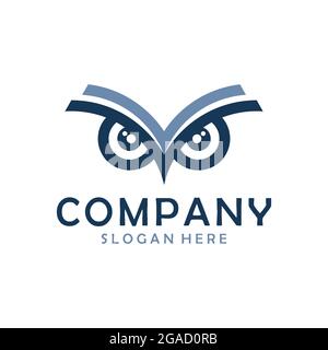 hibou eye résumé livre logo icône vecteur plat concept conception Illustration de Vecteur