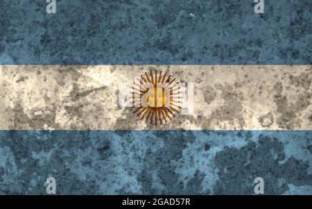 Toile de fond du drapeau argentin grunge - Illustration du drapeau argentin détaillée de haute qualité avec des éléments sales Banque D'Images