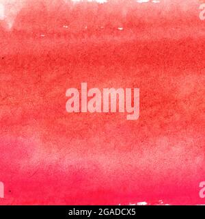 Remplissage d'arrière-plan aquarelle dégradé rouge abstrait sur une feuille de papier texturée Banque D'Images