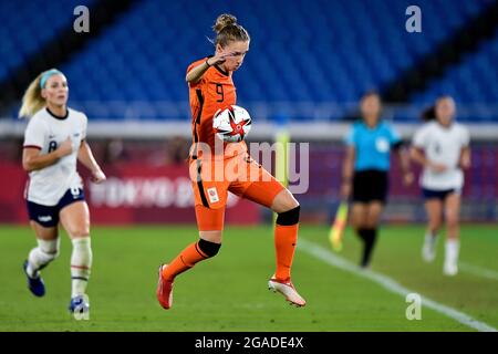 Yokohama, Japon. 30 juillet 2021. YOKOHAMA, JAPON - JUILLET 30: Vivianne Miedema des pays-Bas lors du Tokyo 2020 Olympic football Tournament Quarter final match entre les pays-Bas et les États-Unis au International Stadium Yokohama le 30 juillet 2021 à Yokohama, Japon (photo de Pablo Morano/Orange Pictures) NOCNSF crédit: Orange pics BV/Alay Live News Banque D'Images
