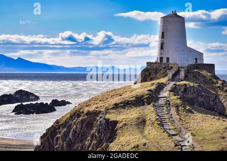 TWR Mawr Lighthouse, Anglesey Banque D'Images