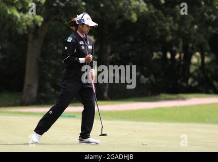 La Thaïlande Pornanong Phatlum le deuxième jour de la ISPS Handa World Invitational au Galgorm Castle Golf Club. Date de la photo : vendredi 30 juillet 2021. Banque D'Images