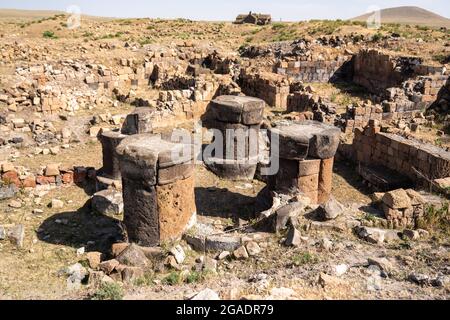 ANI ville ruines historiques ruines anciennes d'une ville antique à Kars, Turquie. Photo de haute qualité Banque D'Images