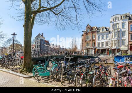 Runstraat, pont 66, en face du canal Prinsengracht, Amsterdam, pays-Bas Banque D'Images