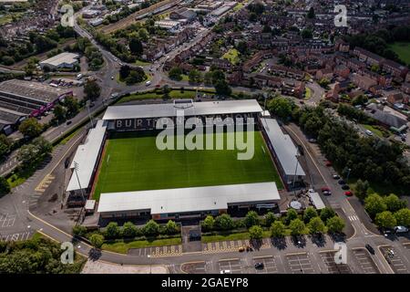 Pirelli Stadium Princess Way Burton Albion football Club Aerial Drone Staffordshire England football Clubs by Drone Covid 19 Shut down Banque D'Images