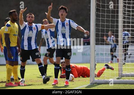 Wu Lei de RCD Espanyol lors du match amical d'avant-saison entre RCD Espanyol et Cadix CF atMarbella football Center, Espagne. Banque D'Images