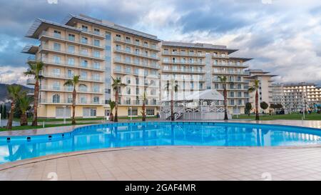 Vue sur Sochi Park Hotel - 20 mars 2021, Adler Russie Banque D'Images