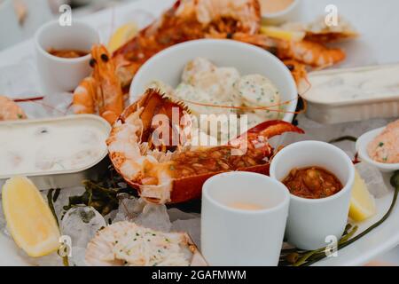 Homard servi dans un restaurant Banque D'Images