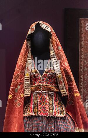 Exposition 'le tissu qui a changé le monde : coton peint et imprimé de l'Inde' au Musée royal de l'Ontario (ROM) à Toronto, Canada Banque D'Images