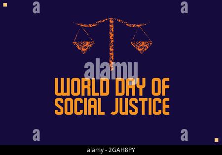 Modèle vectoriel de la Journée mondiale de la justice sociale Illustration de Vecteur