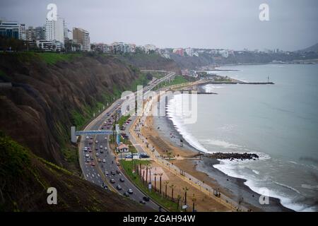 Costa Verde, Miraflores, Lima - Perú, Rosa Naútica Banque D'Images