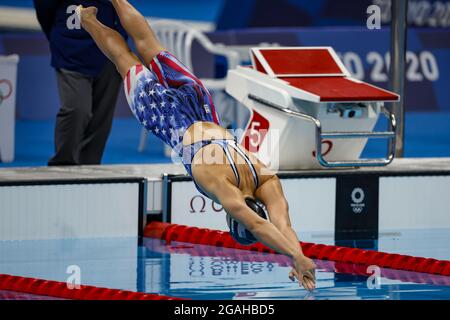 Tokyo, Japon. 31 juillet 2021. Kathleen Ledecky, des États-Unis, participe au freestyle féminin 800 au Tokyo Aquatics Centre, lors des Jeux Olympiques d'été de Tokyo, au Japon, le samedi 31 juillet 2021. Photo par Tasos Katopodis/UPI. Crédit : UPI/Alay Live News Banque D'Images