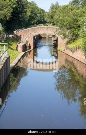 écluse en bois de loxwood sur la belette et le canal arun dans les suses occidentales Banque D'Images