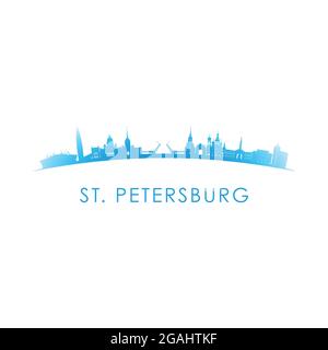 Silhouette de Saint-Pétersbourg. Illustration colorée à motif vectoriel. Illustration de Vecteur