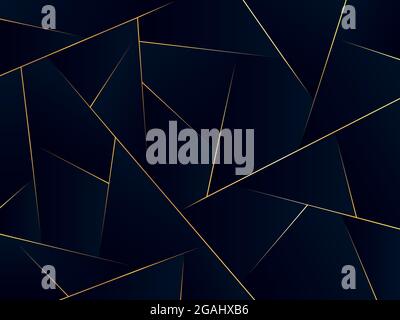 Arrière-plan de luxe sombre avec lignes dorées Illustration de Vecteur