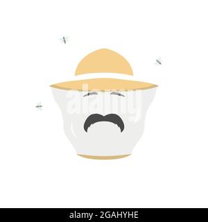 Portrait d'un homme de gardien de beekeeper portant un masque. Icône Apiarist. Logo profession. Illustration vectorielle. Illustration de Vecteur