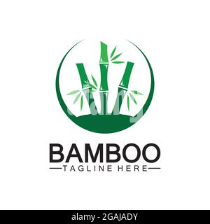 Logo vectoriel bambou modèle icône illustration design Illustration de Vecteur
