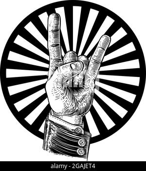 Geste De Signe De Main Heavy Metal Rock Music Illustration de Vecteur