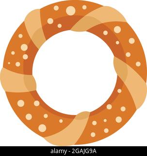 Icône de bagel turc. Illustration plate de l'icône de vecteur de bagel turc isolée sur fond blanc Illustration de Vecteur