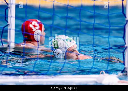 Tokyo, Japon. 31 juillet 2021. TOKYO, JAPON - JUILLET 31 : Gareth May d'Afrique du Sud, Nicholas Rodda d'Afrique du Sud pendant le match des hommes du Tournoi olympique de Waterpolo de Tokyo 2020 entre Team South Africa et Team Greece au Centre de tatouage Waterpolo le 31 juillet 2021 à Tokyo, Japon (photo de Marcel ter Bals/Orange Pictures) crédit : Orange pics BV/Alay Live News Banque D'Images