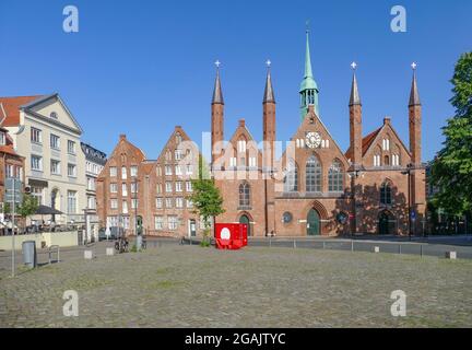 L'Hôpital du Saint-Esprit à Luebeck, une ville hanséatique du nord de l'Allemagne Banque D'Images