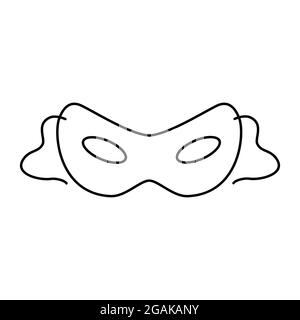 Icône de contour de masque oculaire. Signe vectoriel isolé sur fond blanc. Symbole de bal masqué, illustration du logo du festival. Illustration de Vecteur