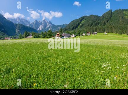 Le paysage autour de Gosausee, un beau lac avec des montagnes à Salzkammergut, Autriche. Banque D'Images