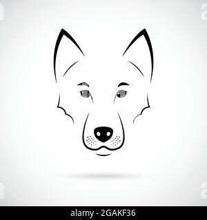 Loup museau sur fond blanc. Art. Ligne icône animal minimaliste pour votre design. Illustration de Vecteur